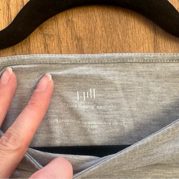 J. Jill Luxe Supima Tunic Shirt Gray Size Small - Picture 7 of 11